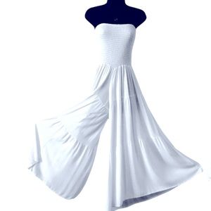 White Tube Top Maxi Culotte